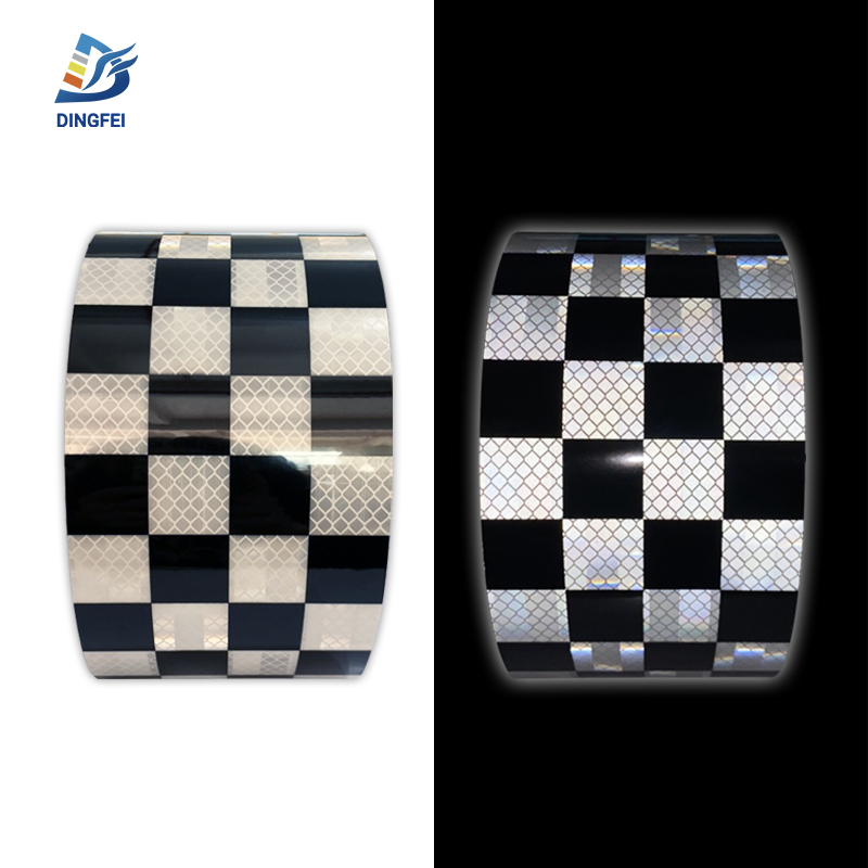 Black White Checkeredr Reflective Conspicuity Tape - 